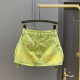 American hot girl three-dimensional large pocket work skirt summer dress fashionable green slim A-line hip denim skirt
