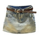 Distressed high-waisted denim short skirt for women to prevent exposure summer 2025 new versatile a-line hip skirt one-step skirt