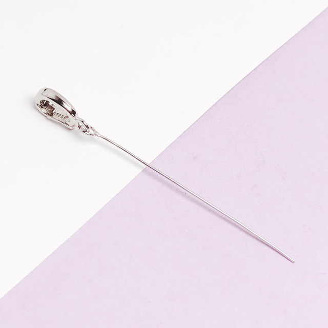 
Long pin buckle buckle S925 sterling silver Guanyin jade pendant buckle slanted hole thick jade handmade DIY Buddha male buckle