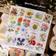 Rabbit's Waterproof Multi-Purpose Crystal Handbook Sticker Cold Transfer Paper Light Retro Sticker DIY Wildflower Water Cup Sticker