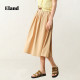 Eland Clothes Sweet Cotton Commuter Mid-Long Dress 2025 Summer New Style