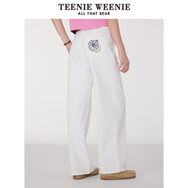 TeenieWeenie Bear Women's Jeans 2025 Summer New Cool Fashion Simple Commuter Straight Pants