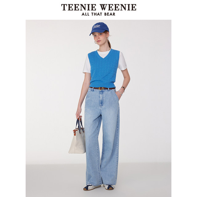 TeenieWeenie Bear Women's Jeans 2025 Summer New Cool Fashion Simple Commuter Straight Pants