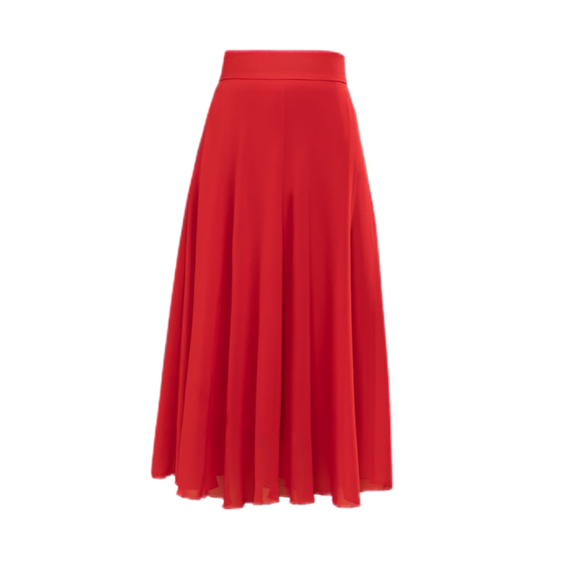 Summer long skirt, big swaying A-line skirt, zipper temperament, beach vacation, chiffon skirt, flowing and versatile dance skirt