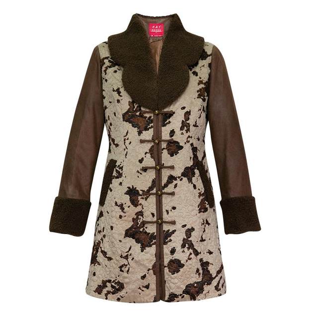 Really new Chinese style improved women's long-sleeved printed new Tang suit patchwork warm quilted top 964