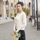 Stubborn 2025 autumn new Chinese style buckle round neck jacquard hollow long sleeve knit sweater cardigan jacket for women