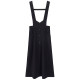 Stubborn Spring New Retro Academy Solid Color Strap Mid-Length A-line Skirt 00031BQ07775