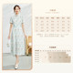 
Stubborn summer new Chinese stand-up collar puff sleeve printed short-sleeved dress 42632LQ08178