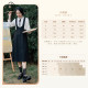 Stubborn Spring New Retro Academy Solid Color Strap Mid-Length A-line Skirt 00031BQ07775