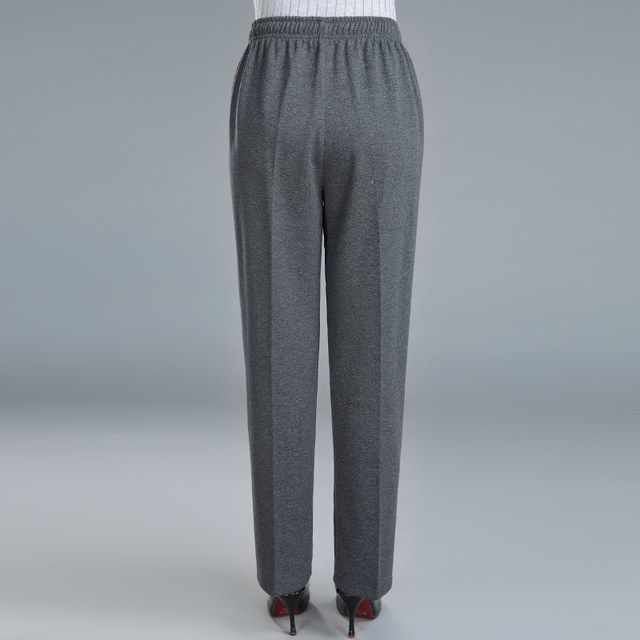 Spring and Autumn Middle-aged and Elderly Women's Casual Pants Pure Cotton Elastic Loose Large Size Mother Elastic High Waist Straight Sports Women's Pants