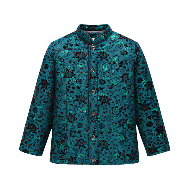 Winter elderly women's cotton-padded jacket, camel velvet cotton-padded coat, thickened and velvet grandma outfit, old lady's 80 warm coat, cotton-padded coat, bronzing