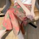 Drooping printed skirt for women in summer new high-waisted slim hip skirt small satin mid-length A-line skirt