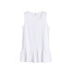 Women's strap vest with loose butt cover vest skirt sweatshirt base artifact white pleated ruffled hem