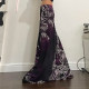 MSYOUCAN American style weird totem dark pattern printed skirt low waist drooping old old-fashioned A-line long skirt
