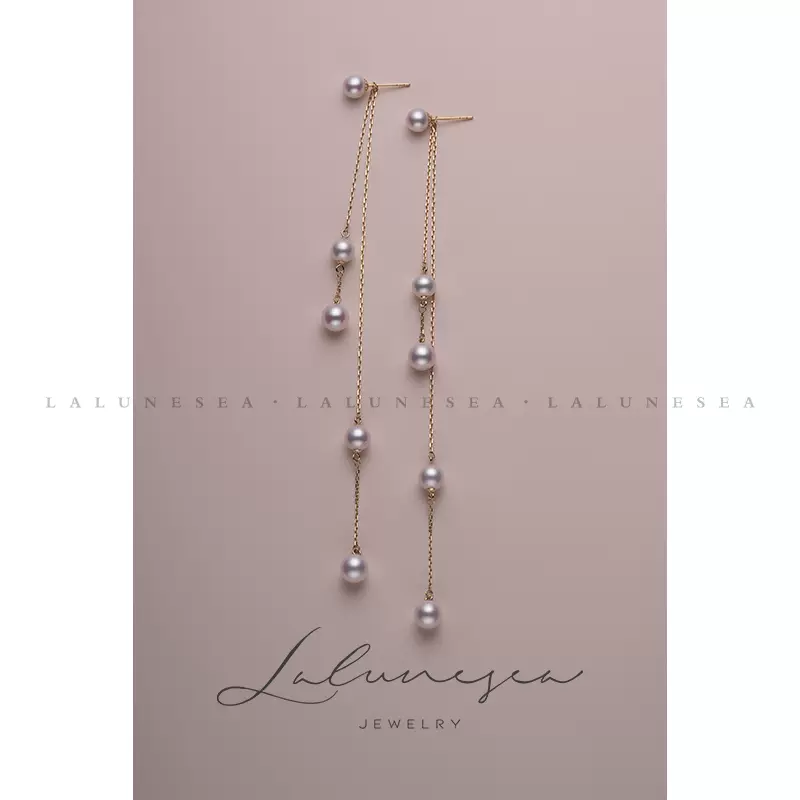 月亮是海珍珠风铃18k金年新款潮极光淡水珍珠长款