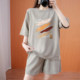 Clearance of foreign trade pure cotton sportswear suits for loss in summer, loose fashion and versatile women's fashionable and casual two-piece set