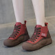 Casual thick sole women's shoes flat leather daddy shoes 2025 autumn new versatile high-top single shoes sports shoes trendy