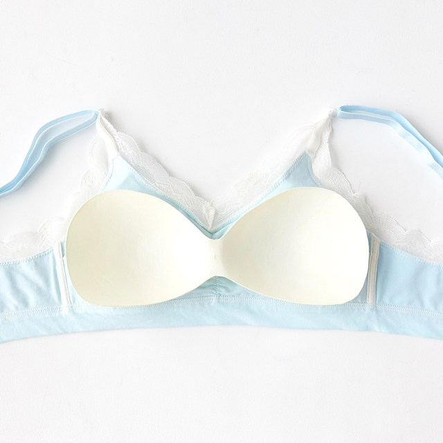 
Large size girl's bra development stage pure cotton junior high school students high school upper support fixed side fastening fat students sports thin bra