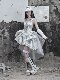 Blood Supply Original Madhouse Distressed Suede Subculture Punk Trailing Printed Suspender Dress Halloween
