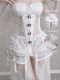 Blood Supply Original Sleeping Alice White Gothic Dark Fishbone Strap Birdcage Corset Christmas