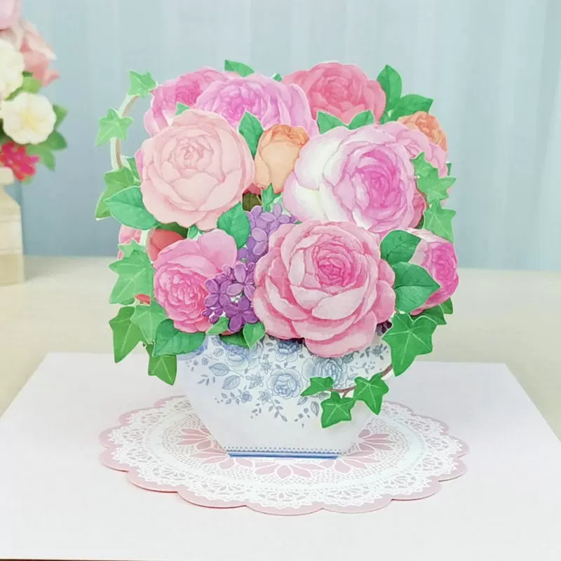 立体玫瑰花卡片 新人首单立减十元 21年11月 淘宝海外