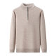 Hengyuanxiang red 100% wool sweater men's half-height zipper collar spring and autumn warm daddy's bottoming loose sweater

