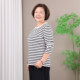 Grandma autumn long-sleeved T-shirt lycra cotton top women's large size middle-aged and elderly striped autumn clothes mother base shirt 60