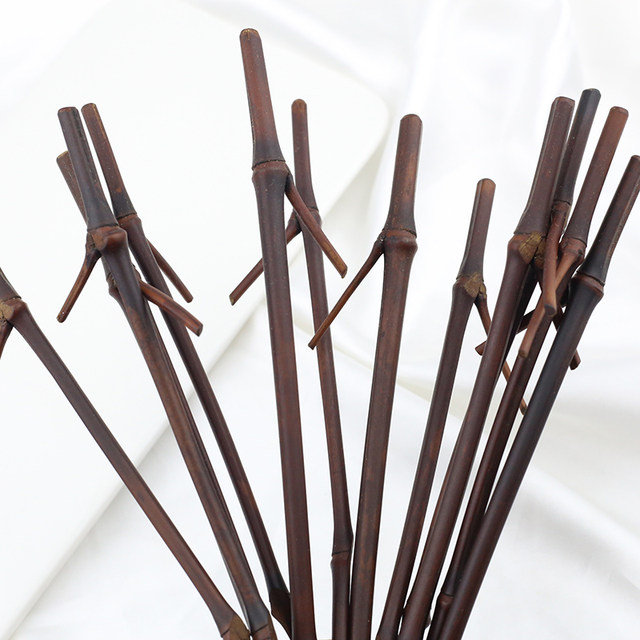 Natural bamboo bamboo hairpin carbonized bamboo branches diy ancient style hairpin entangled with flowers glass jewelry accessories materials bun hair