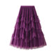 Wood fungus lace cake skirt mesh skirt 2025 spring and autumn new women's versatile long skirt gauze skirt fluffy skirt