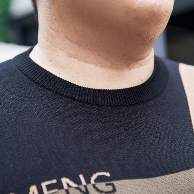 Bimeng fat guy round neck sweater men's winter extra large pure cotton loose fat, fat, fat increases size knit sweater