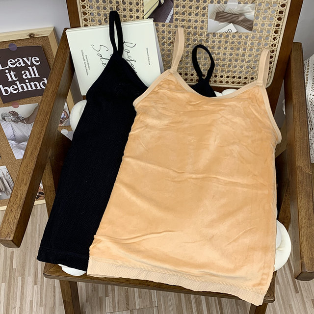 Add velvet thickened warm camisole vest 2022 new Korean versions of the versatile slim body with top and bottom shirt female