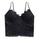 Pure sexy hot girl style lace suspender women's 2024 spring and summer new style backless pleated wood earrings with chest pad beautiful back vest