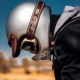 Seabird hedon 3/4 half helmet handmade chrysanthemum pure brass buckle retro full helmet sun protection visor helmet cowhide brim
