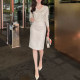 White skirt women's mid-skirt knee-length hip skirt women's spring and autumn middle skirt commuting professional versatile short skirt suit skirt