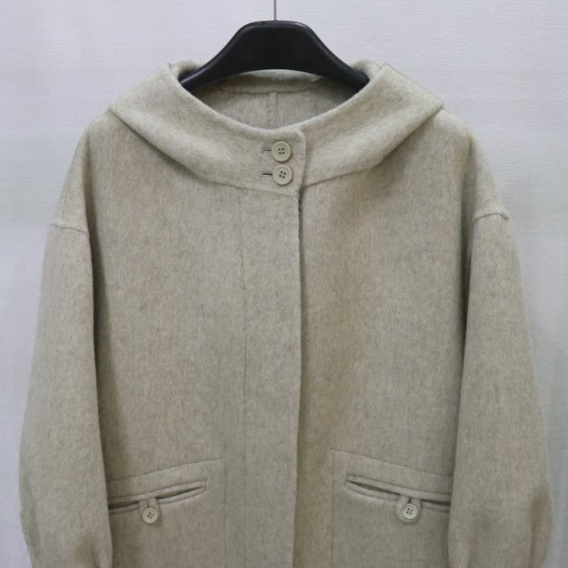 European station winter new Korean style fashionable loose hooded wool coat for women casual versatile over-knee wool coat