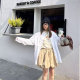 Long-sleeved lapel white shirt 2025 spring new style emotional cartoon children's fun graffiti loose silhouette versatile top for women