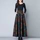 New spring skirt high waist mid-length wool pocket long skirt large a-line skirt wearing Nimei floral skirt