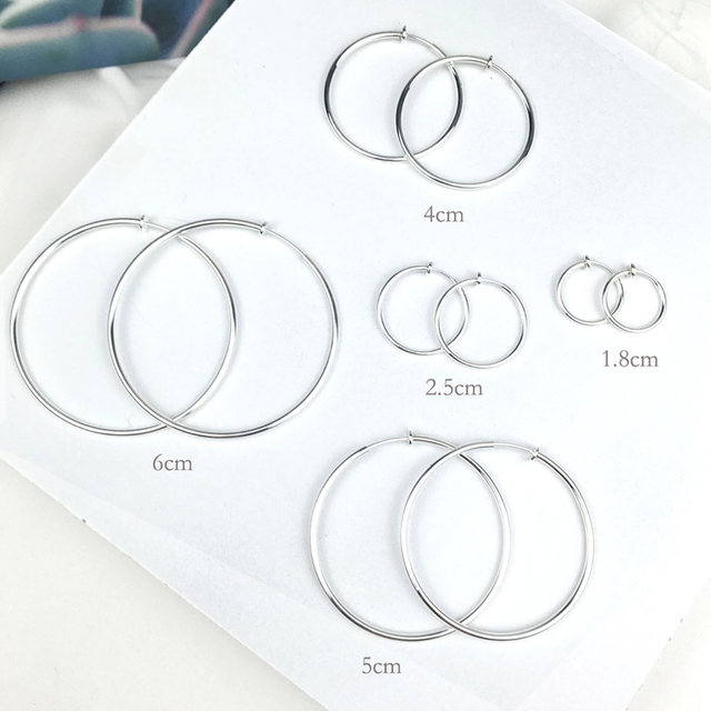 Circle ear clips without ear piercings for women new high-end exaggerated rings with large circle clips without ear piercings for men
