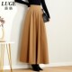 Hepburn style umbrella skirt for women 2025 spring new small half-length skirt for women spring and autumn drooping black big hem skirt