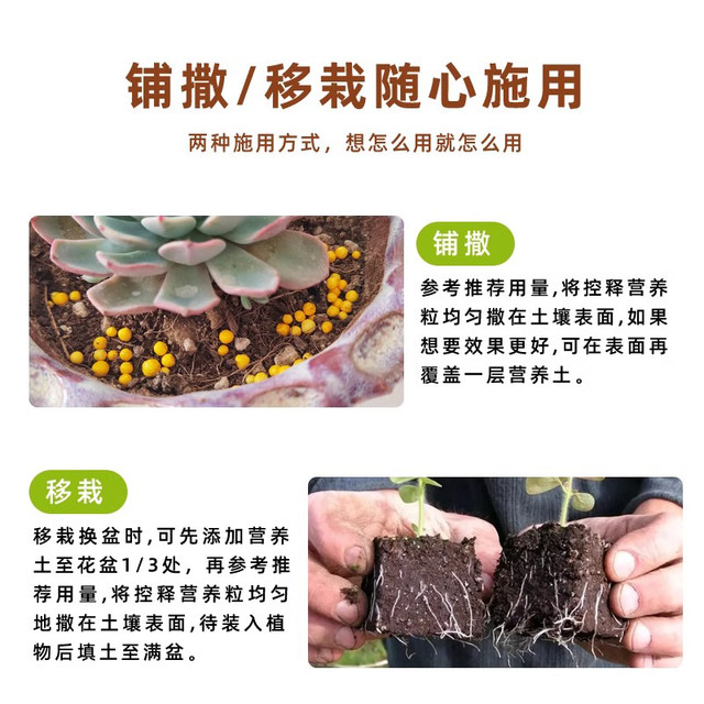 Succulent special fertilizer sustained release nutrition granules for household use flowers, green plants, nitrogen, phosphorus and potassium, long-acting composite controlled release fertilizer