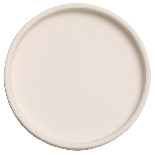 Ceramic round flowerpot water connection tray Nordic decorative Morandi pigment burning base thickened cushion water-retaining flower holder