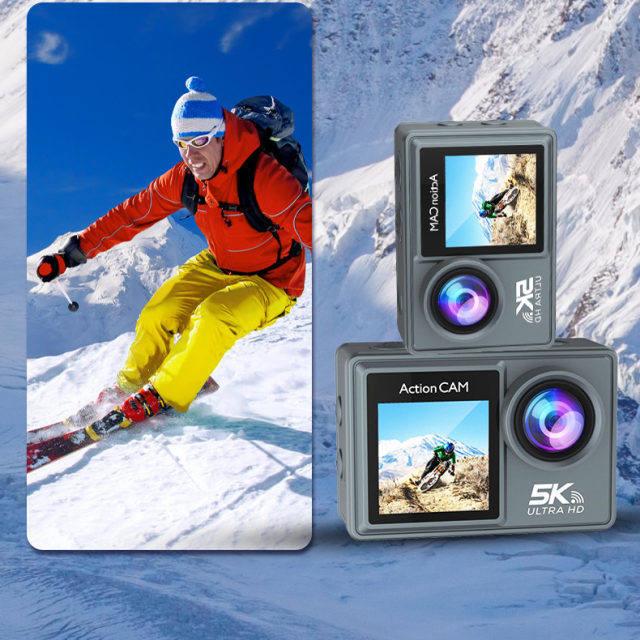 5K action camera, motorcycle riding recorder, HD anti-shake diving and fishing 360 panoramic helmet camera