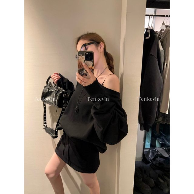 Eleven stone long -legged A -line sports sweater short skirt female 2024 spring and autumn new small skirt