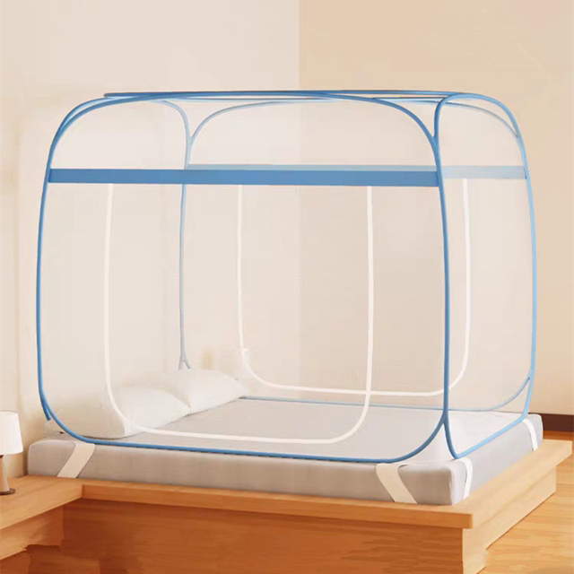 Mosquito net without installation yurt encryption household bedroom children's wire baby anti-fall square top foldable pattern tent