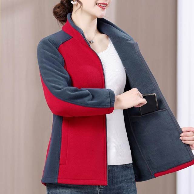 
Mother's polar fleece coat plus velvet thickening women's cotton clothing middle-aged and elderly winter clothing autumn and winter grandma's warm fleece sweatshirt