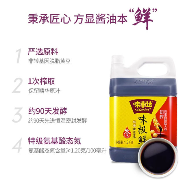 Mishida Miji Fresh Soy Sauce 1.6L Special Brewing and Cooking Dip Seasoning Light Soy Sauce 1.8kg