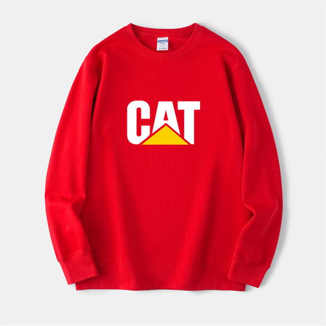 CAT Excavator Carter Logo Machinery Heavy Industry Cultural Sweater Round Neck Large Size Clothes Pullover Men's and Women's Tops