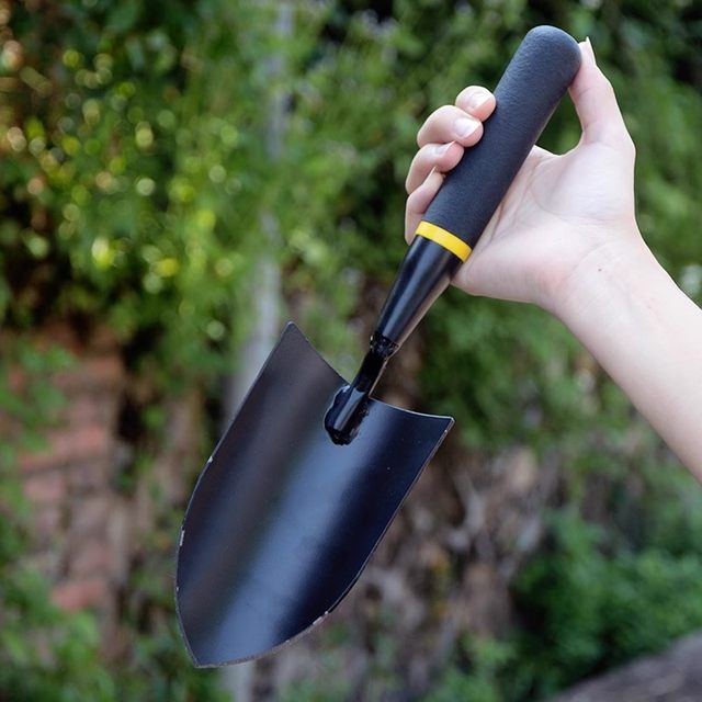 Manganese steel thickened small shovel gardening tools, flowers, digging hard soil, pine earth, rushing sea artifacts, fostering iron, planting vegetable hoe