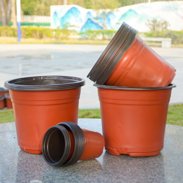 Two-color flower pot planting seedling cultivation pot nutrition pot plastic disposable thickened gardening green planting pot succulent pot cultivation
