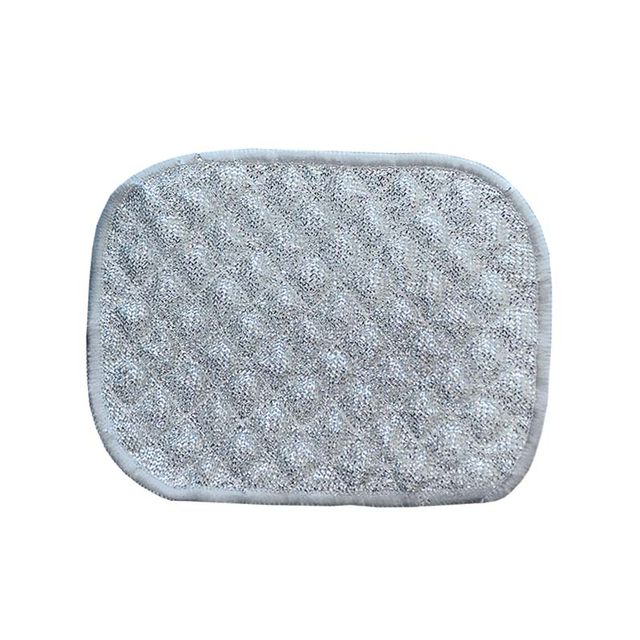 Steel wire dishcloth for kitchen, double-sided dishwashing towel with silver wire and cotton yarn, not easy to stain with oil, rag for dishwashing artifact